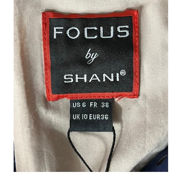 Focus By Shani Laser cut fit flare blue tan size 6 - Picture 6 of 9